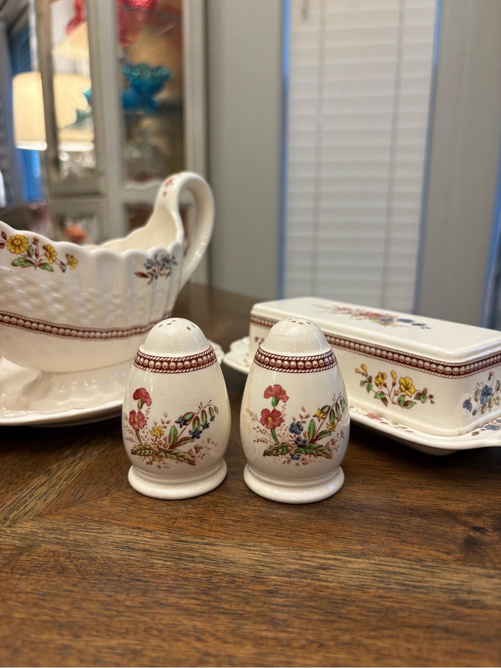 RARE Copeland Spode "Rosalie" S.1878 Salt & Pepper Shakers c.1954 - 1969